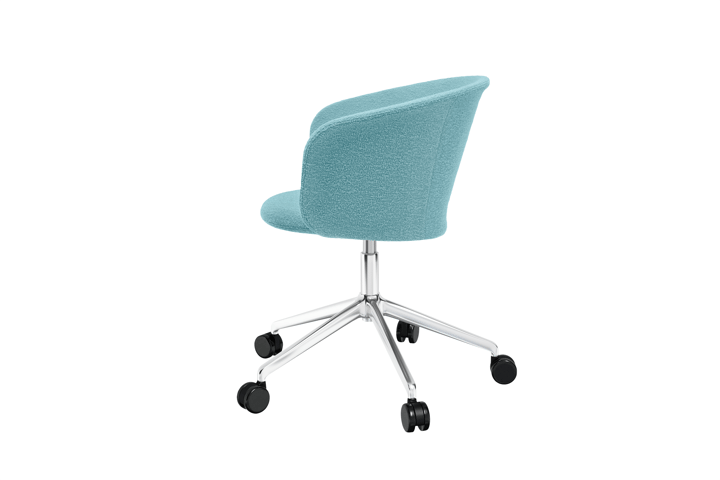 Kendo Swivel krzesło biurowe z 5 kółkami, Icicle-polished aluminium Hem