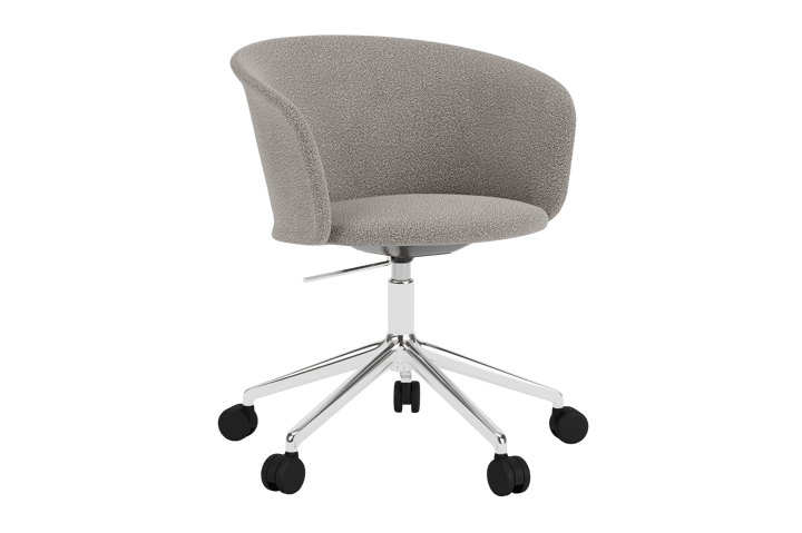 Kendo Swivel krzesło biurowe z 5 kółkami, Porcelain-polished aluminium Hem