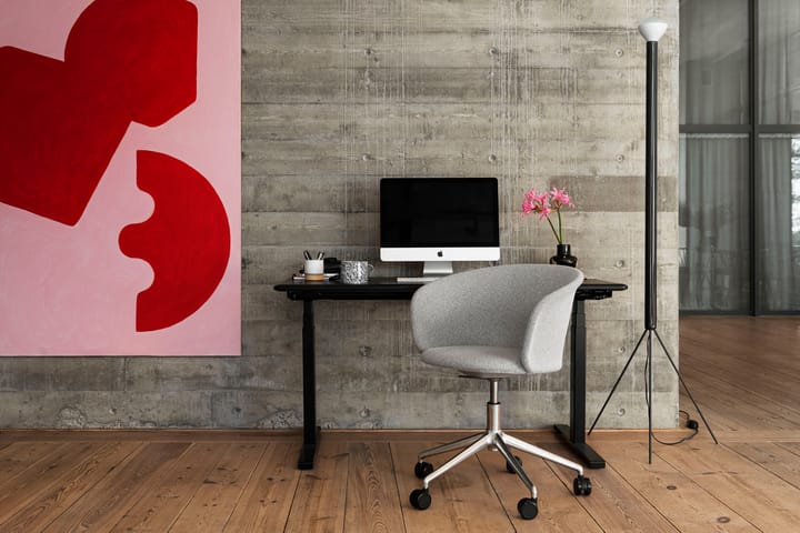 Kendo Swivel krzesło biurowe z 5 kółkami, Porcelain-polished aluminium Hem