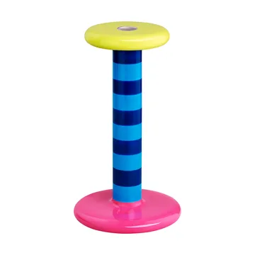 Pesa świecznik High 23 cm - Sky blue-night blue stripe - Hem