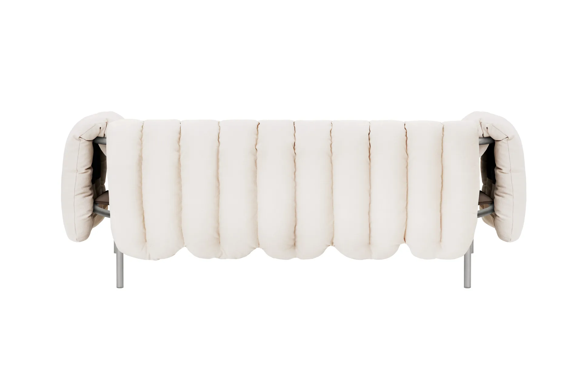 Puffy 2,5-osobowa sofa 205 cm, Natural-stal nierdzewna Hem