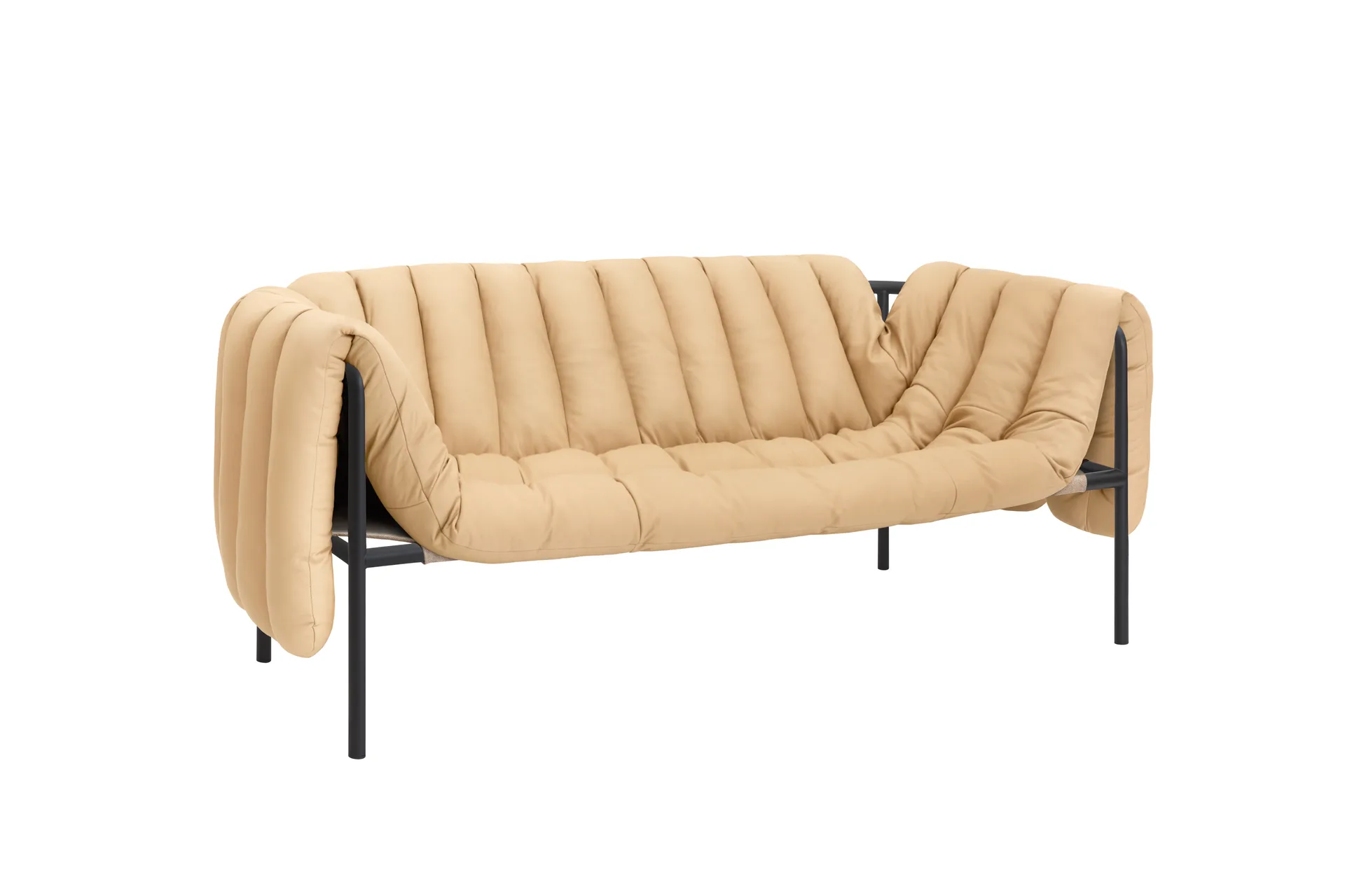 Puffy 2,5-osobowa sofa 205 cm, Sand leather-black grey Hem
