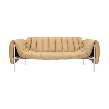 Puffy 2,5-osobowa sofa 205 cm - Sand leather-stal nierdzewna - Hem
