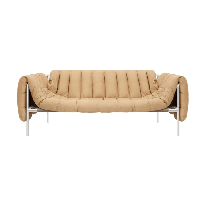 Puffy 2,5-osobowa sofa 205 cm - Sand leather-stal nierdzewna - Hem
