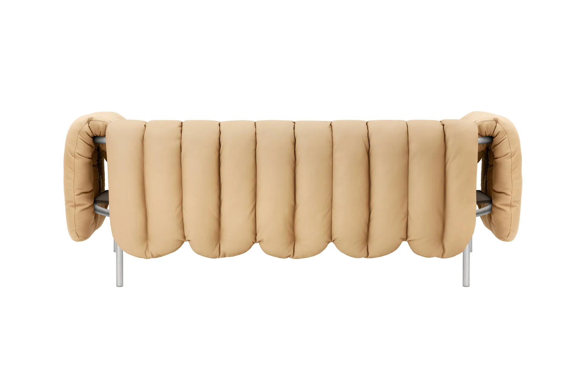 Puffy 2,5-osobowa sofa 205 cm, Sand leather-stal nierdzewna Hem