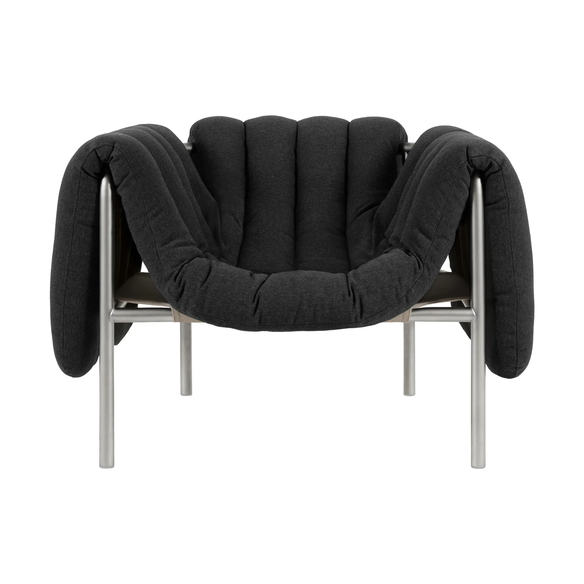 Puffy lounge fotel, Anthracite-stal nierdzewna Hem