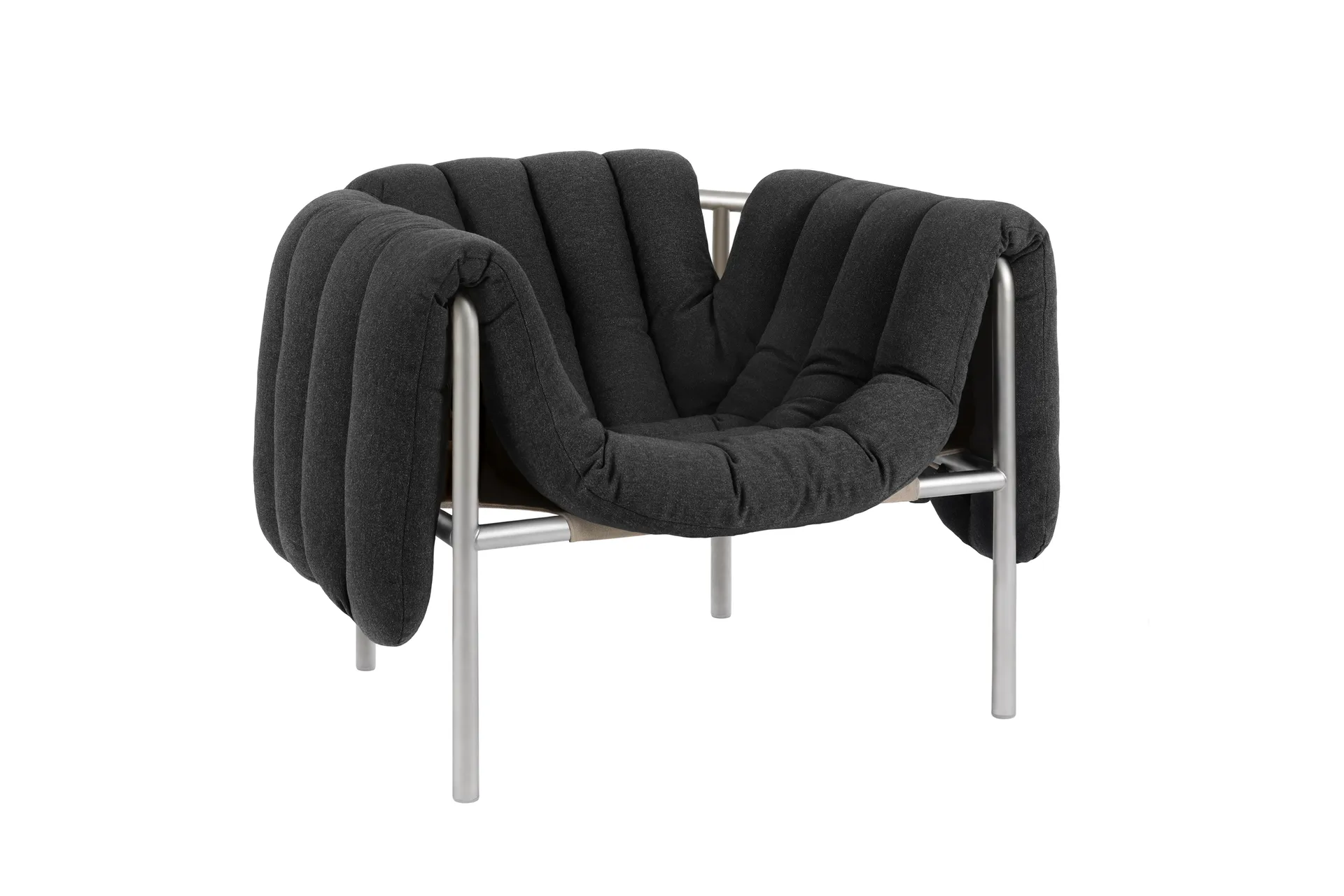 Puffy lounge fotel, Anthracite-stal nierdzewna Hem