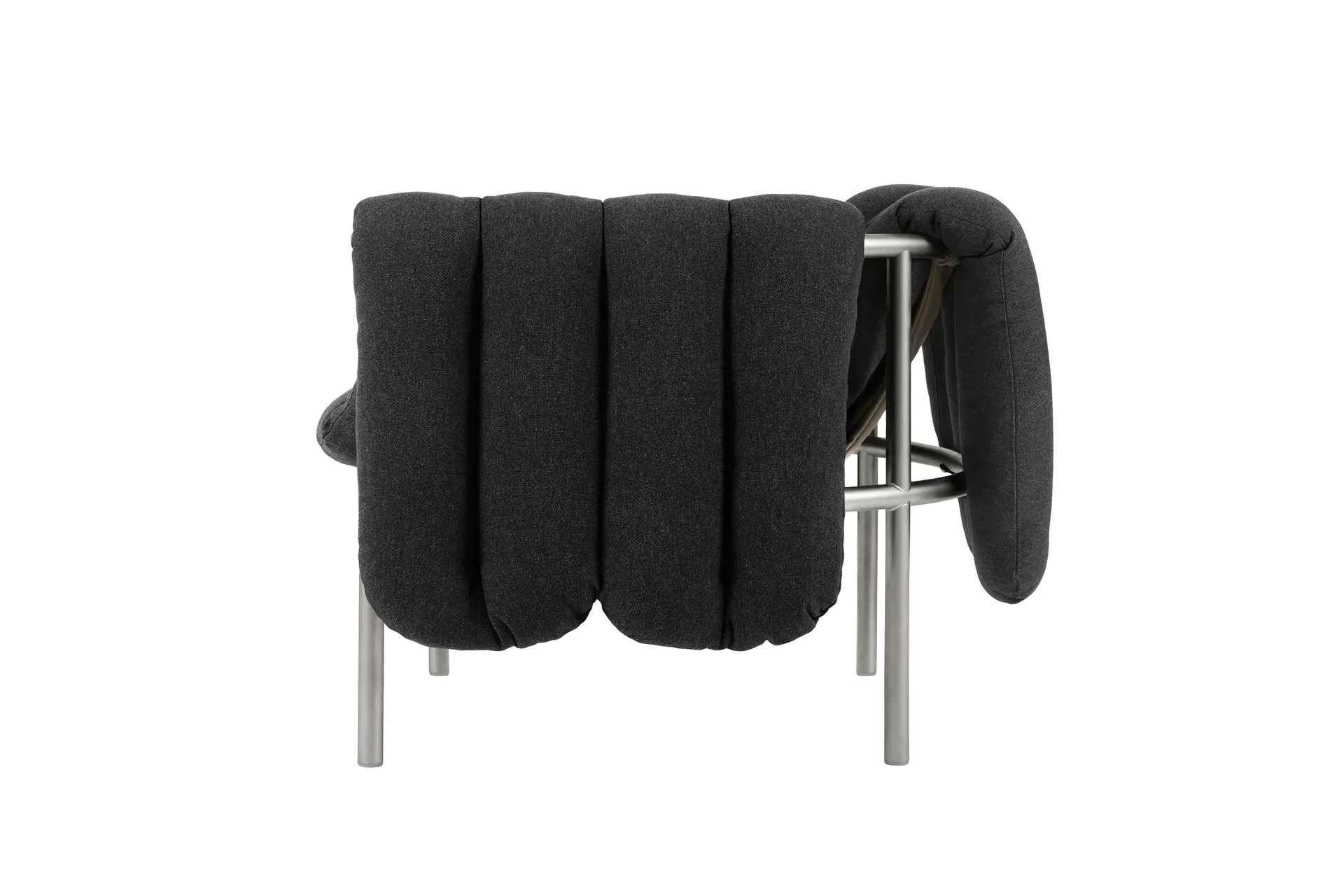 Puffy lounge fotel, Anthracite-stal nierdzewna Hem