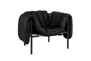 Puffy lounge fotel - Black leather-black grey - Hem