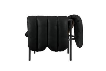 Puffy lounge fotel - Black leather-black grey - Hem