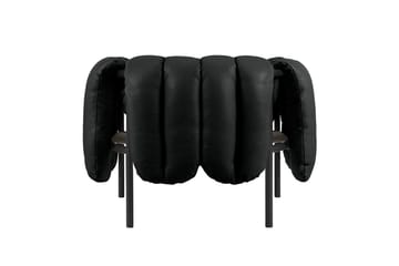 Puffy lounge fotel - Black leather-black grey - Hem