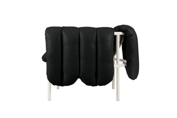 Puffy lounge fotel - Black leather-cream - Hem
