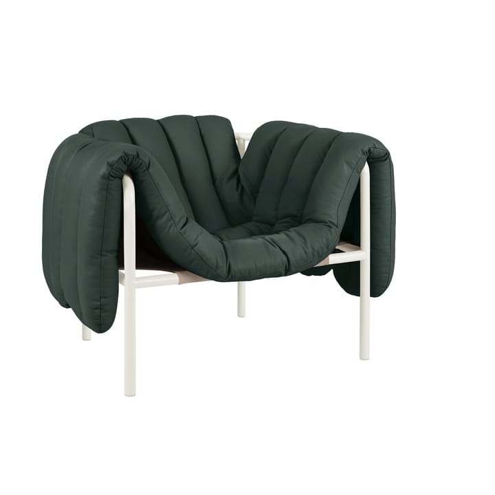 Puffy lounge fotel - Dark green leather-cream - Hem