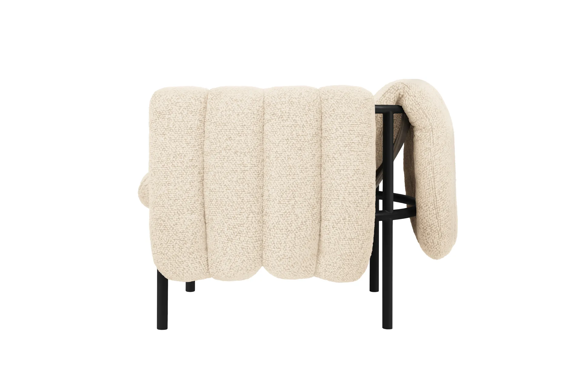 Puffy lounge fotel, Eggshell-black grey Hem