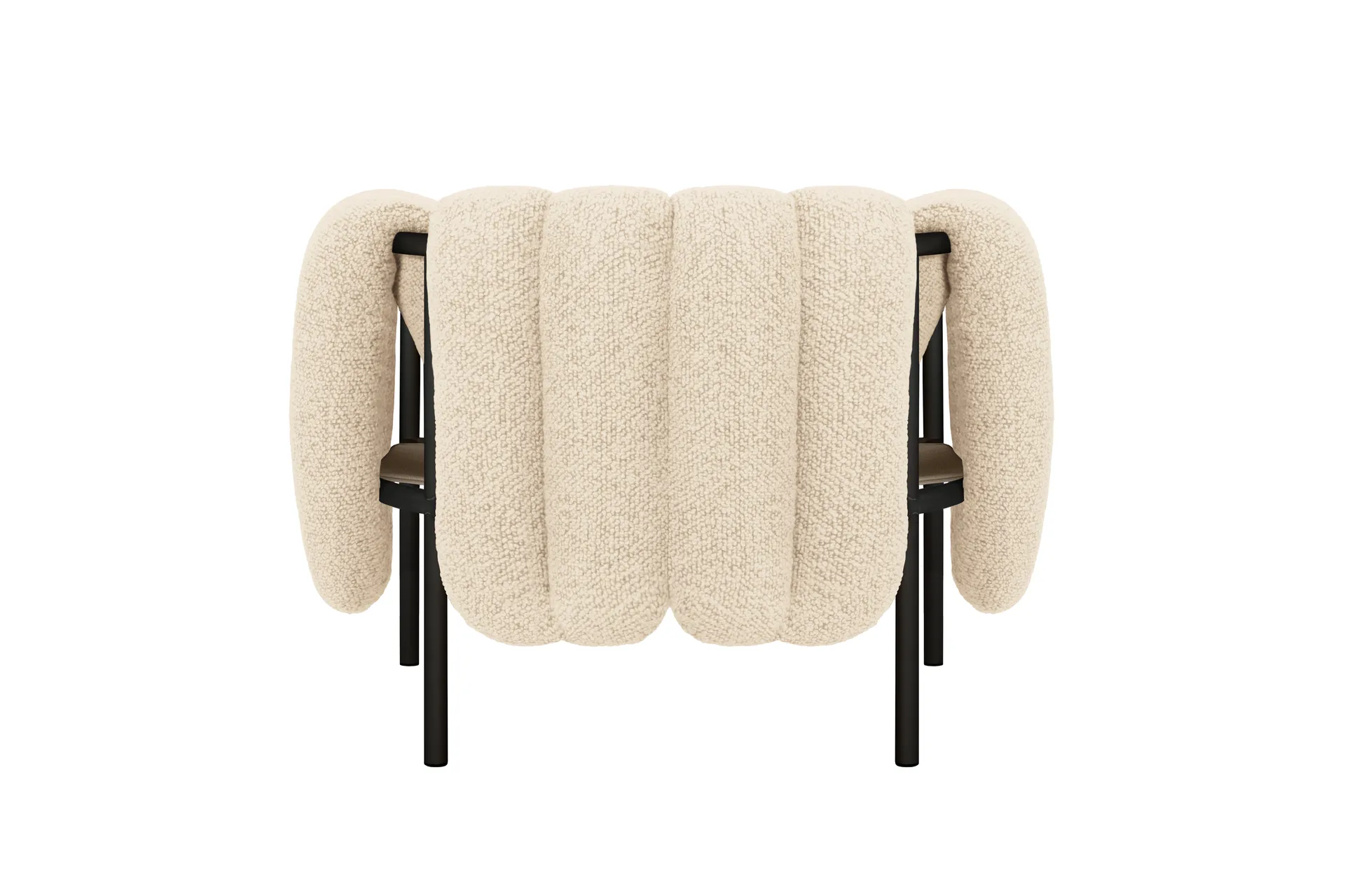 Puffy lounge fotel, Eggshell-black grey Hem