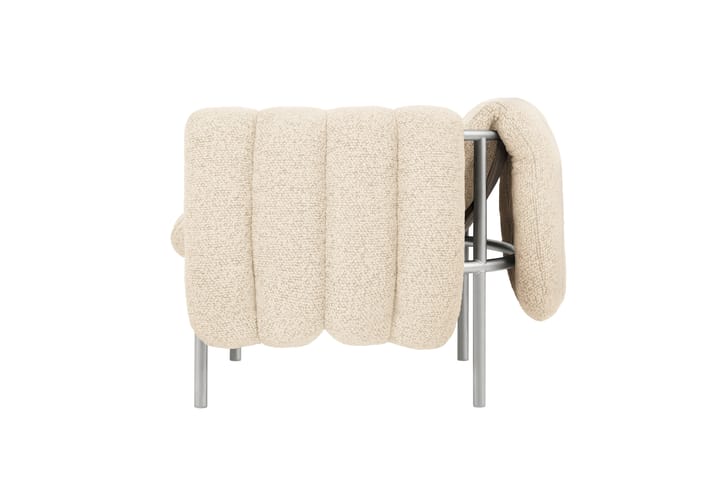 Puffy lounge fotel, Eggshell-stal nierdzewna Hem