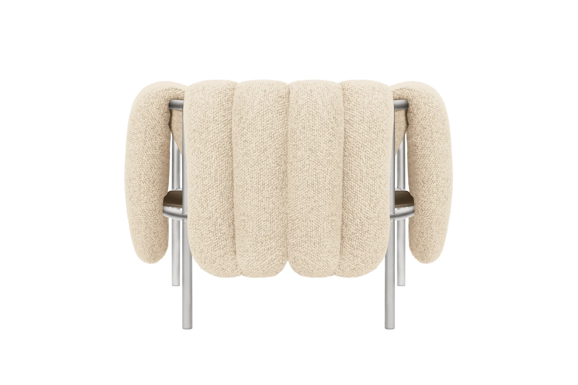 Puffy lounge fotel, Eggshell-stal nierdzewna Hem