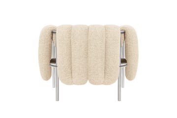 Puffy lounge fotel - Eggshell-stal nierdzewna - Hem