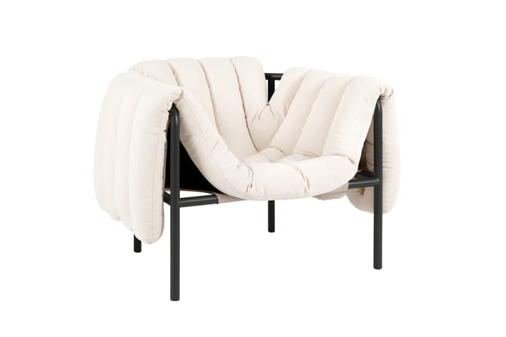 Puffy lounge fotel, Natural-black grey Hem