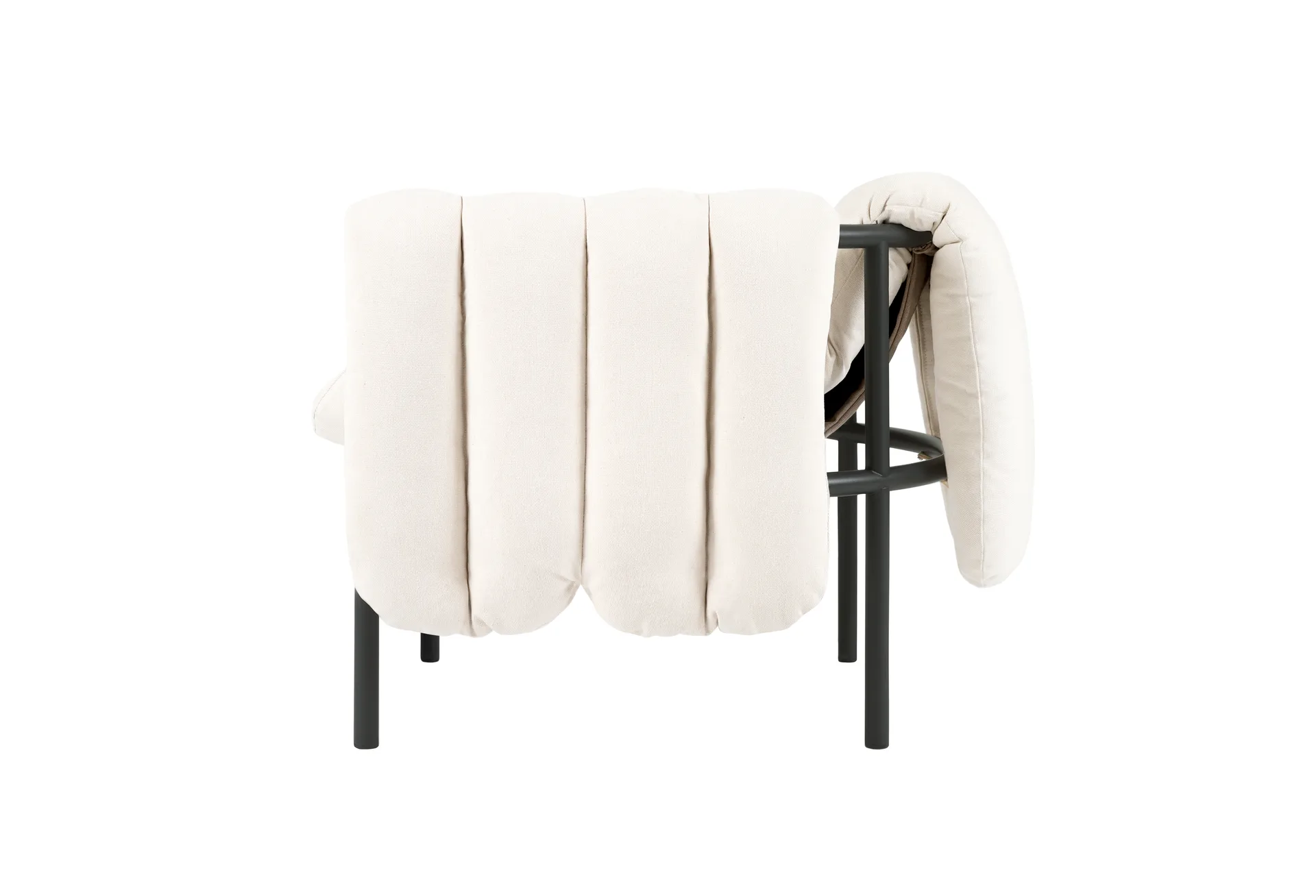 Puffy lounge fotel, Natural-black grey Hem