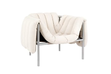 Puffy lounge fotel - Natural-stal nierdzewna - Hem
