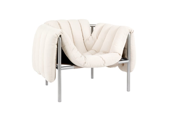 Puffy lounge fotel, Natural-stal nierdzewna Hem