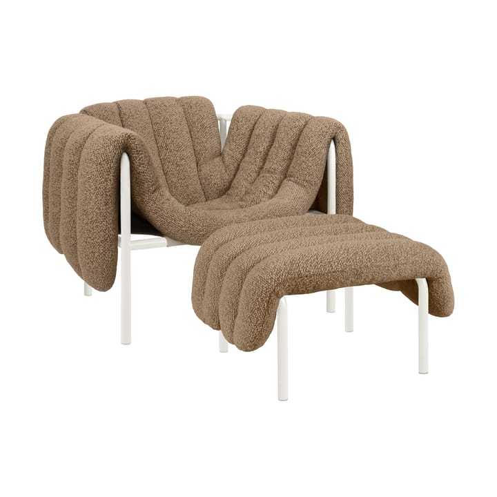 Puffy lounge fotel + otomana - Sawdust-cream - Hem