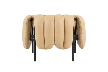 Puffy lounge fotel - Sand leather-black grey - Hem
