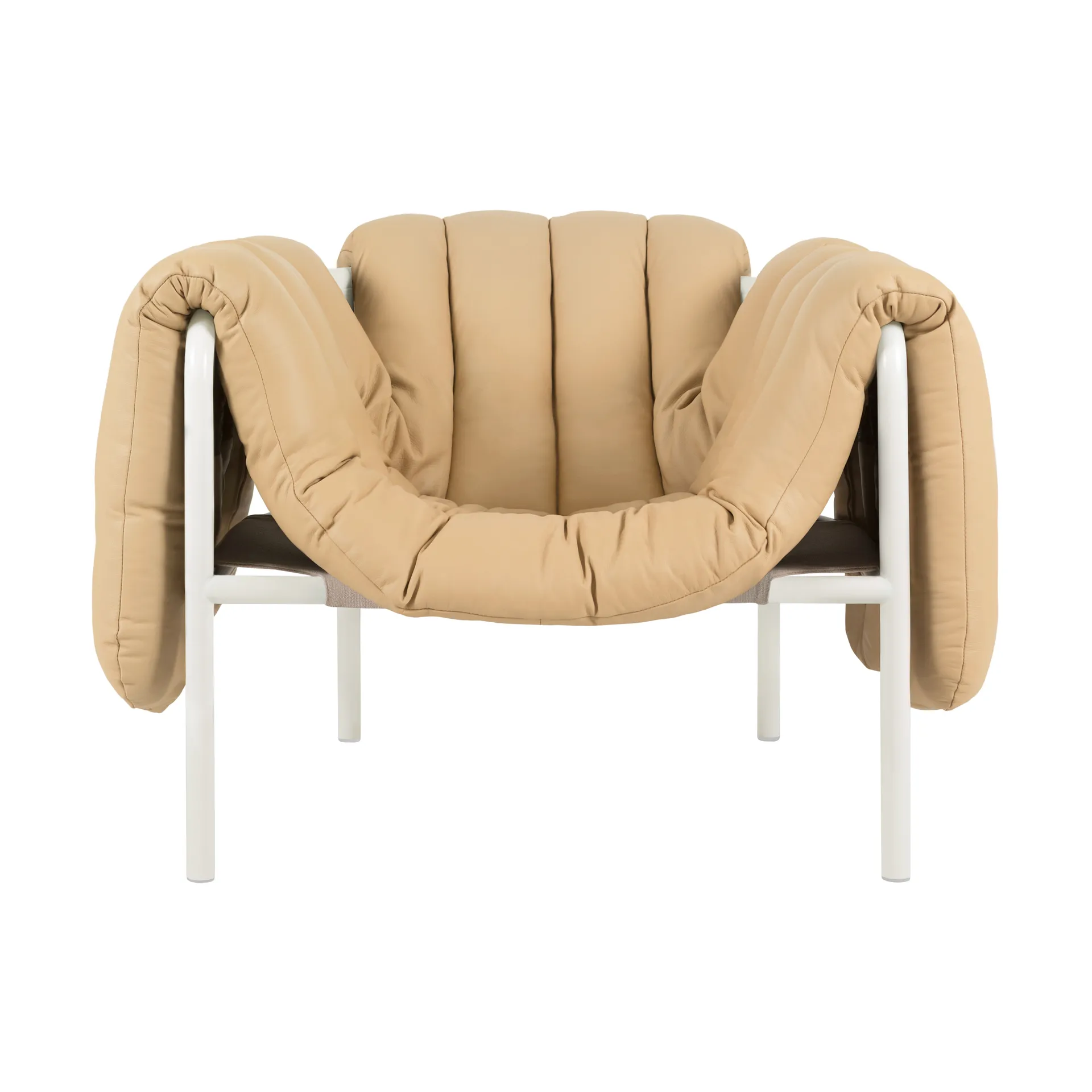 Puffy lounge fotel, Sand leather-cream Hem