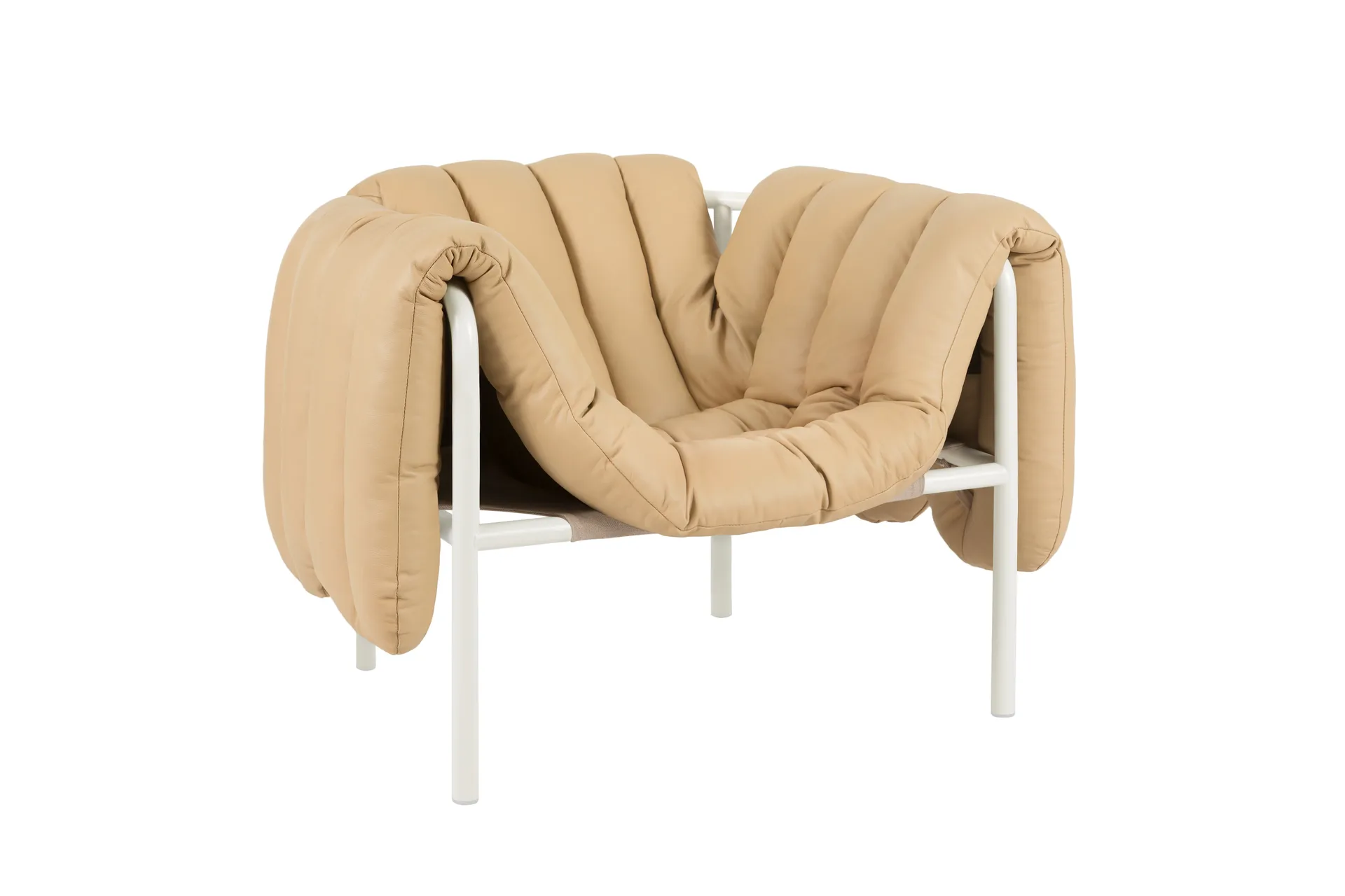 Puffy lounge fotel, Sand leather-cream Hem