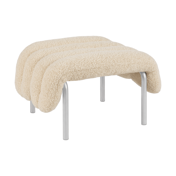 Puffy otomana 58x67 cm - Eggshell-stal nierdzewna - Hem