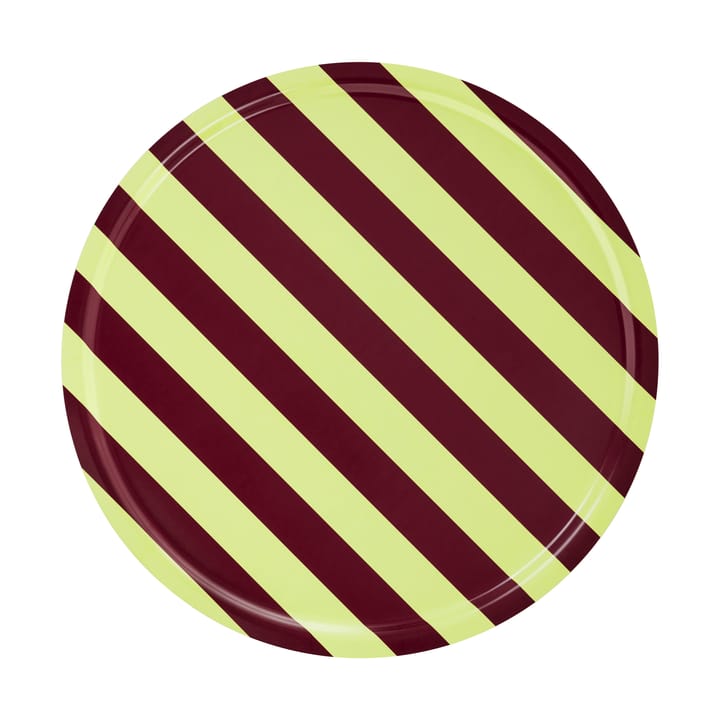 Stripe taca Large Ø65 cm - Butter-burgundy - Hem