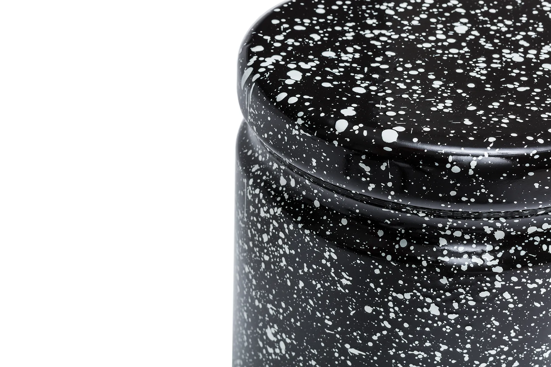 Taboret okrągły Last Ø32x44 cm, Black-white splatter Hem
