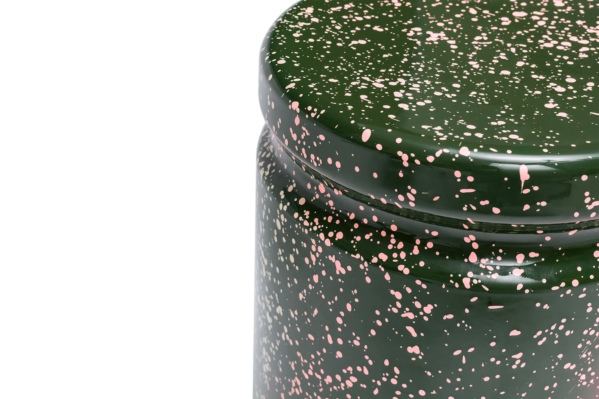 Taboret okrągły Last Ø32x44 cm, Green-pink splatter Hem