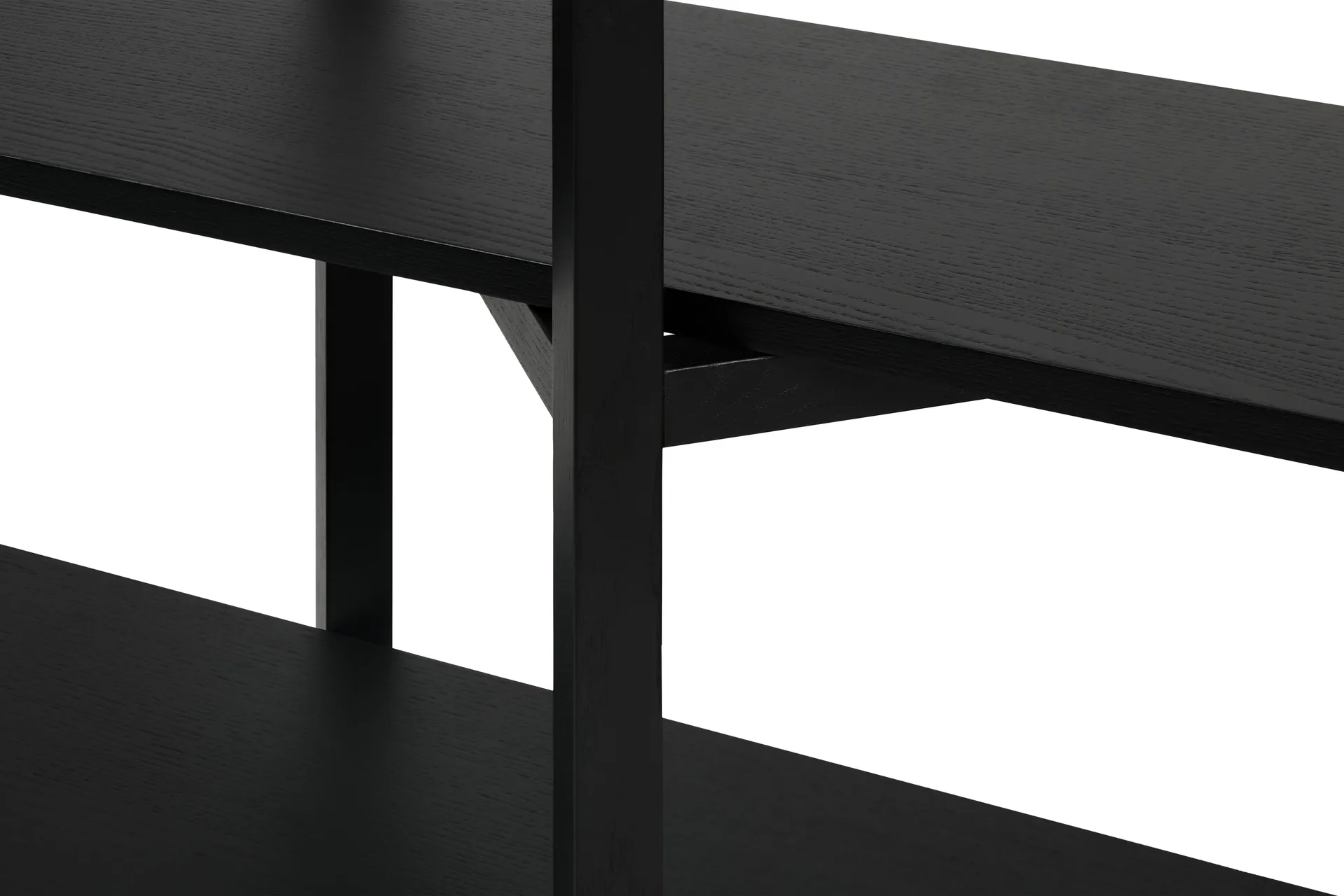 Zig Zag półka Media 194x57 cm, Black Hem