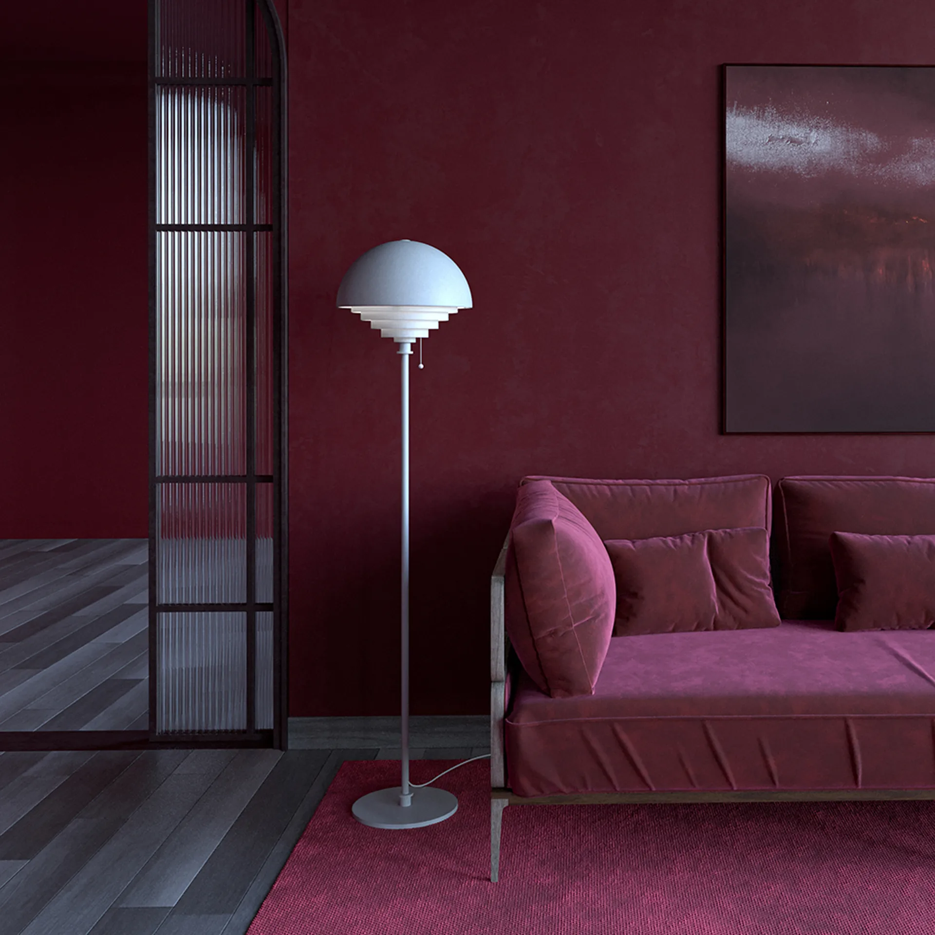 Lampa podłogowa Motown 150 cm, Biały Herstal