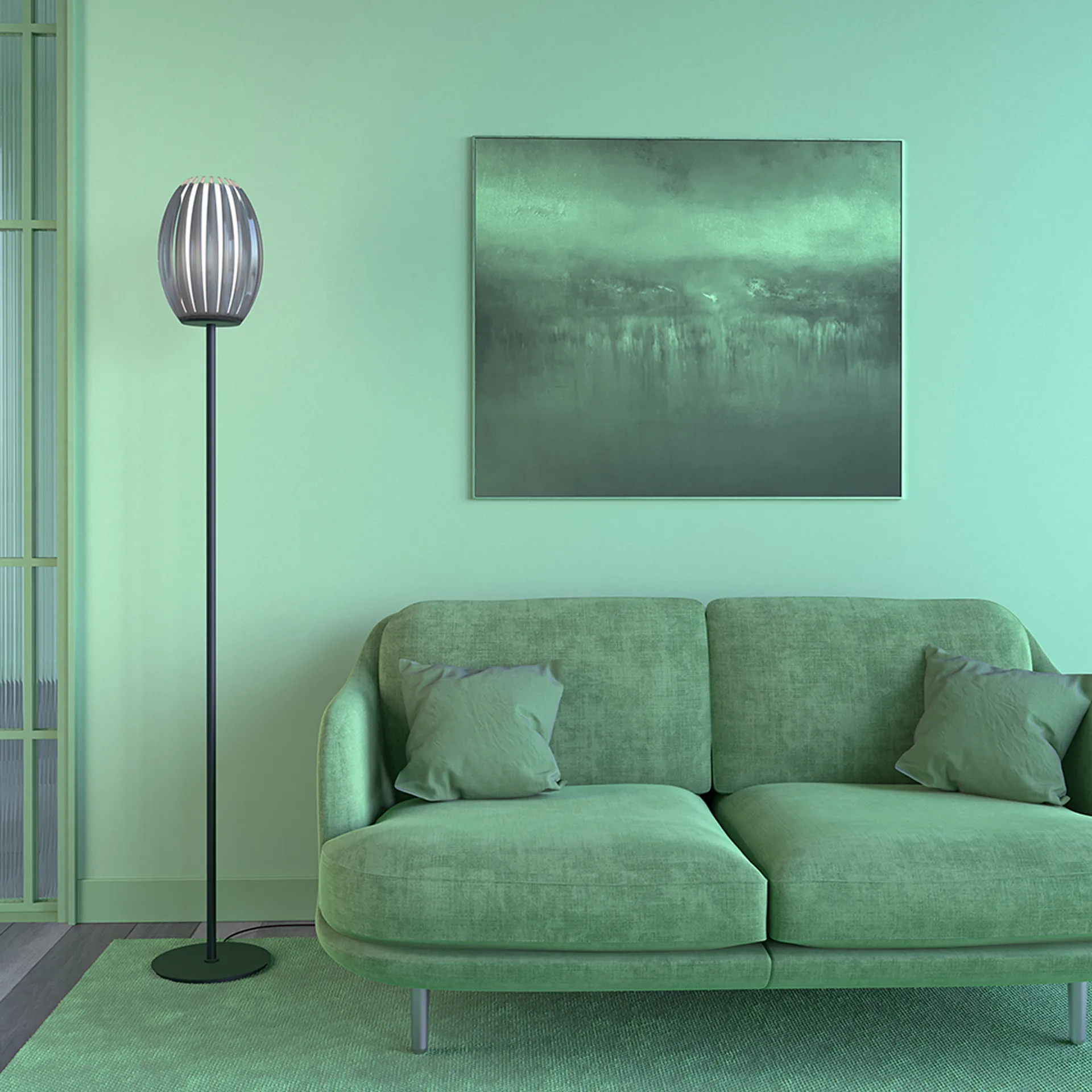 Lampa podłogowa Tentacle 165 cm, Czarny-ciemnoszary Herstal