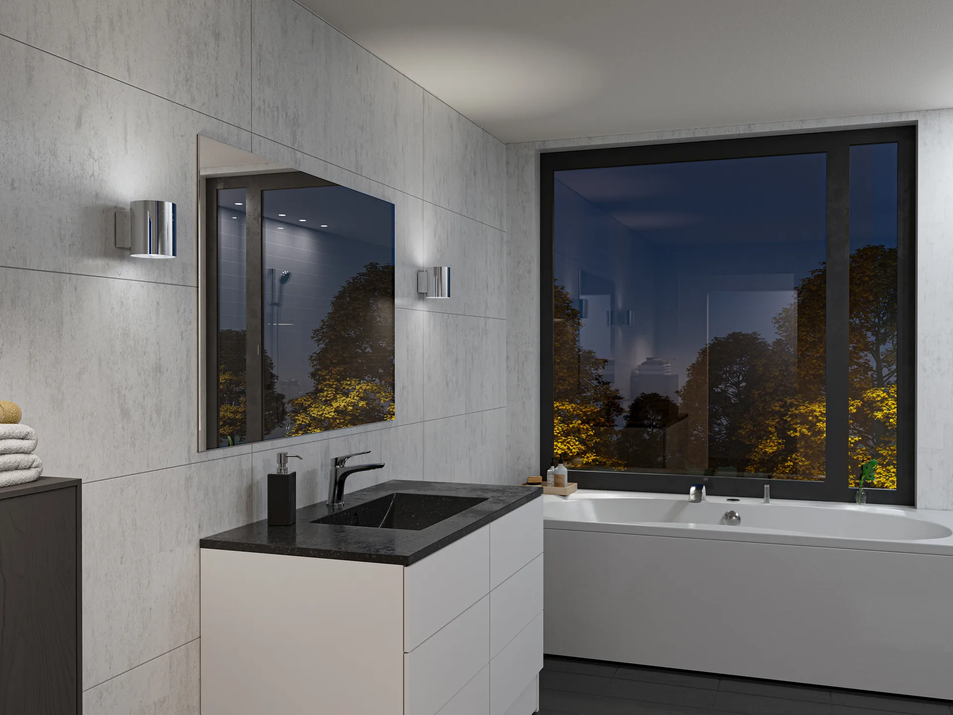 Lampa ścienna Evoke mała, Chrom Herstal