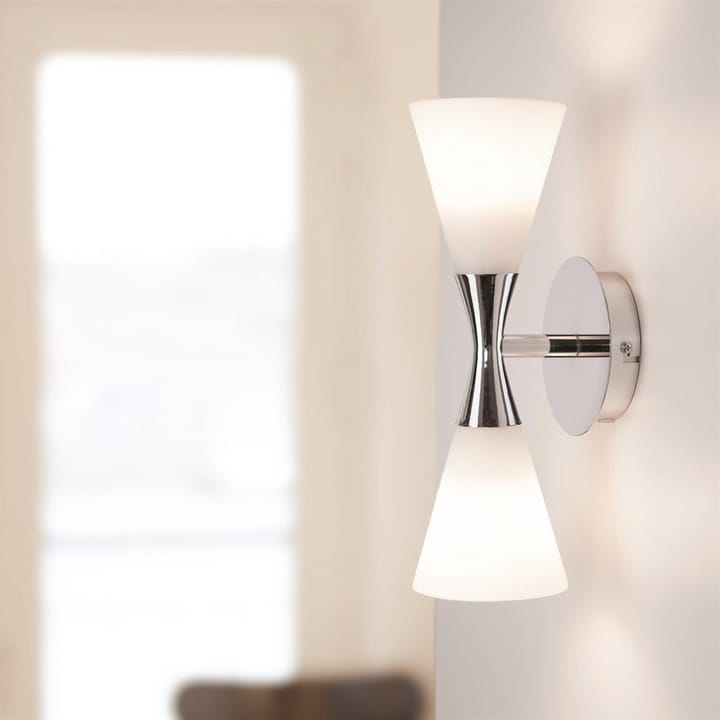 Lampa ścienna Harlekin duo, chrom - biały Herstal