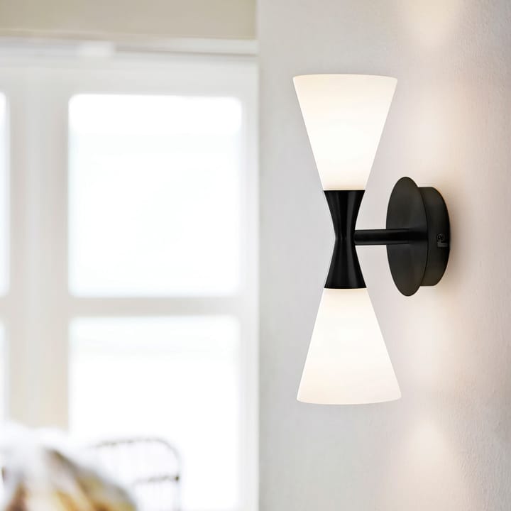 Lampa ścienna Harlekin duo, matowy czarny Herstal