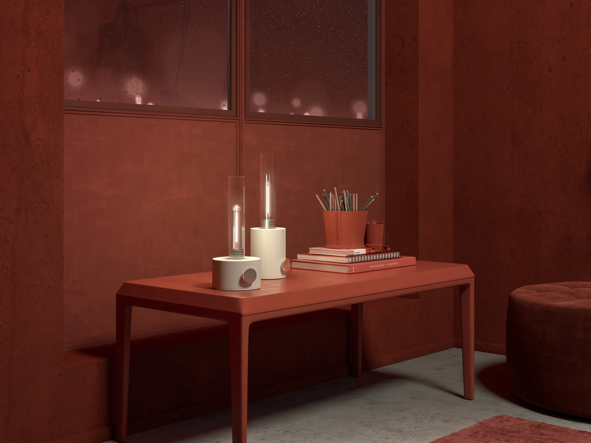 Lampa stołowa Harbor duża, Matowa biel Herstal