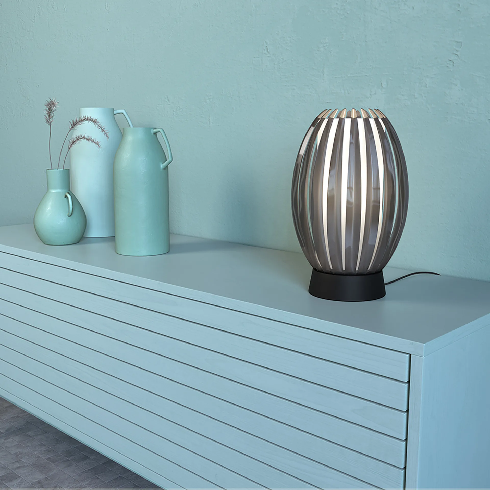 Lampa stołowa Tentacle M 34 cm, Czarny-ciemnoszary Herstal