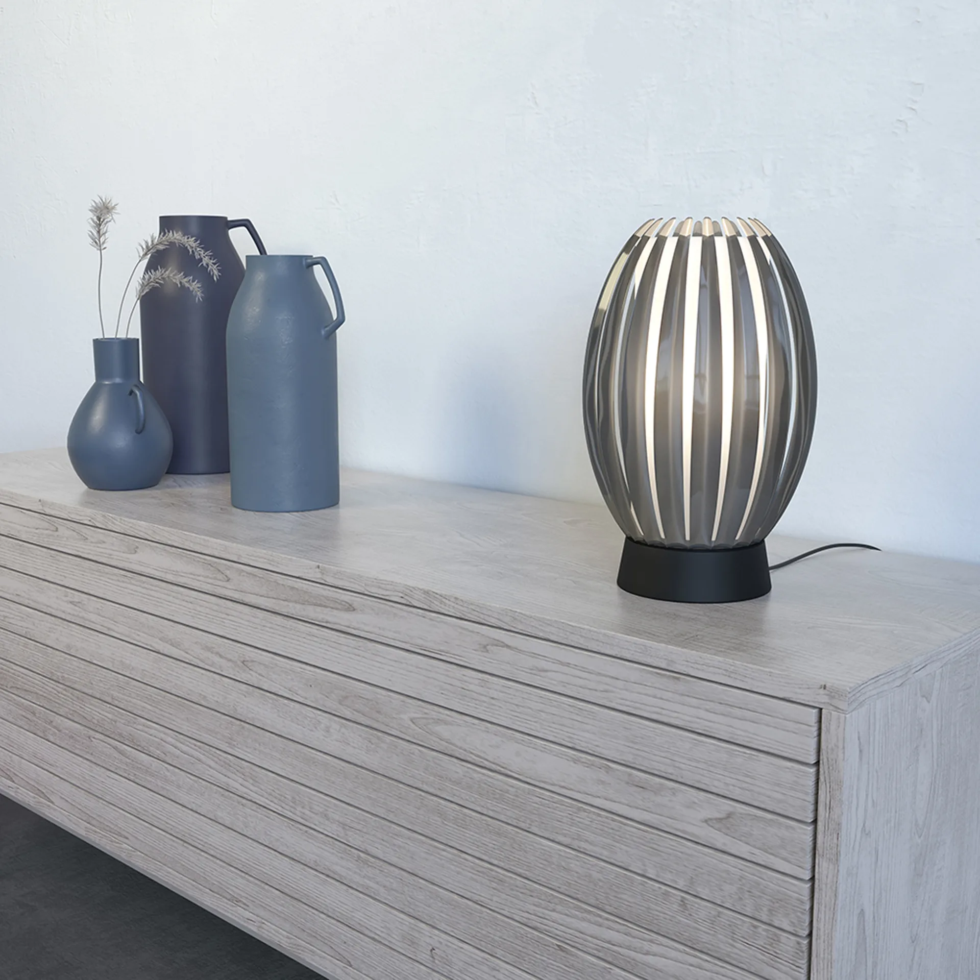 Lampa stołowa Tentacle M 34 cm, Czarny-ciemnoszary Herstal