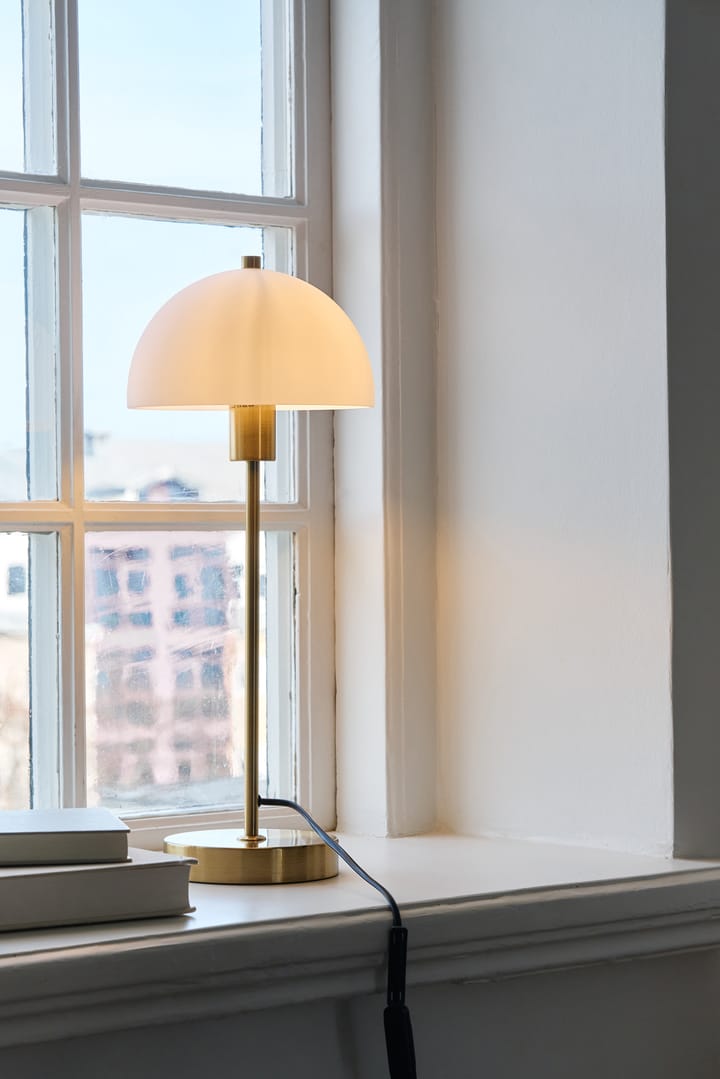Lampa stołowa Vienda, mosiądz - biały Herstal
