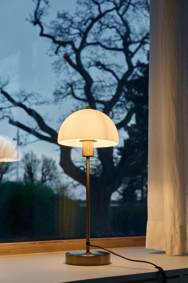 Lampa stołowa Vienda, mosiądz - biały Herstal