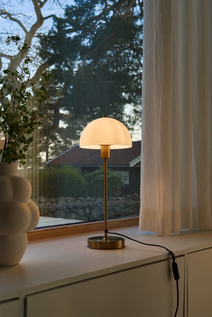 Lampa stołowa Vienda, mosiądz - biały Herstal