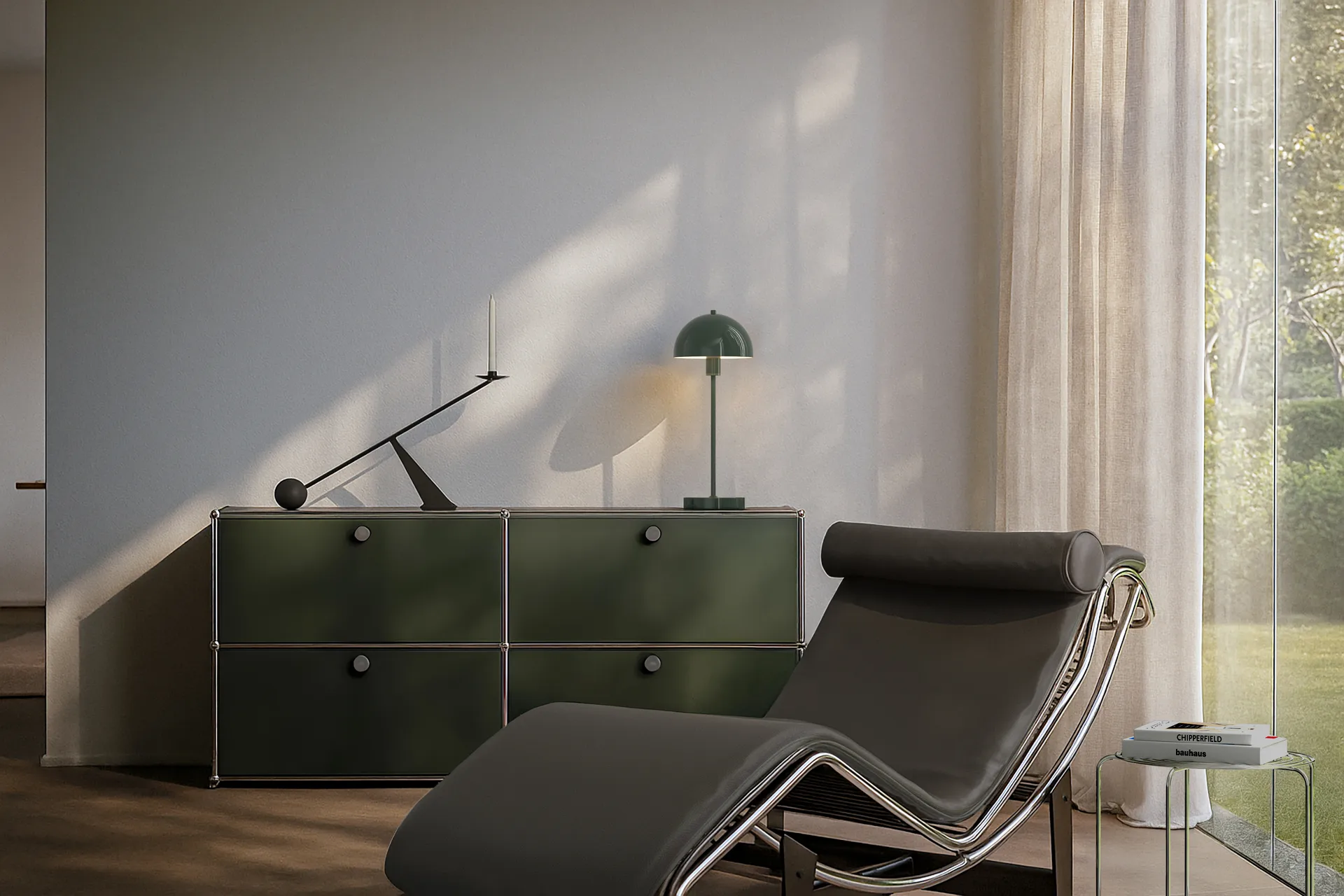 Lampa stołowa Vienda, Oak leaf green Herstal