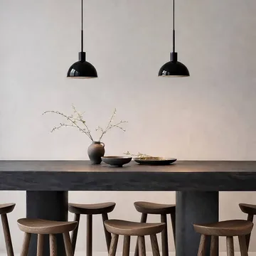 Lampa wisząca Vienda - Błyszczący czarny - Herstal