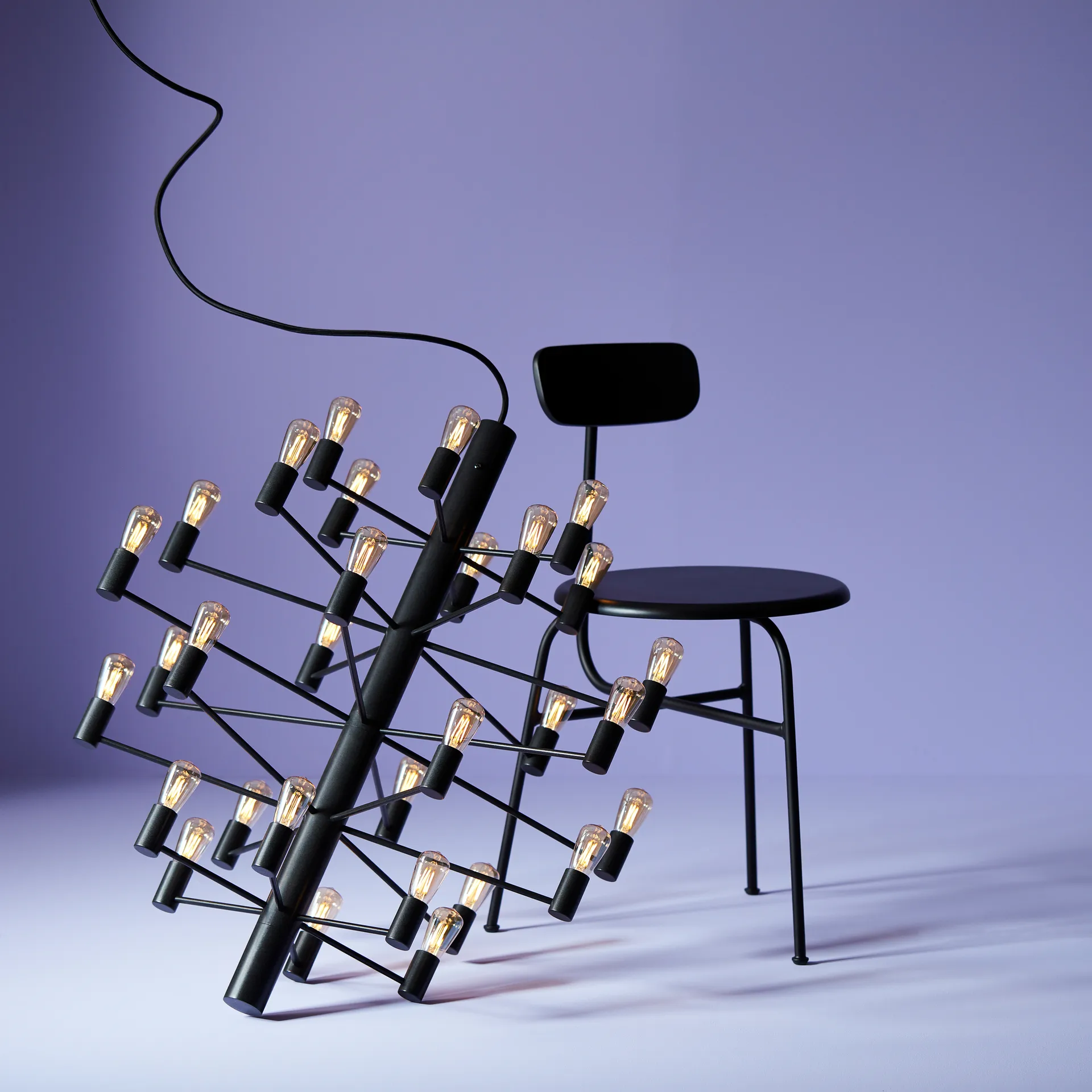 Manola 30 żyrandol, Czarny Herstal