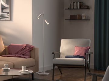 Pipeline lampa podłogowa - Matowa biel, podwójny - Herstal